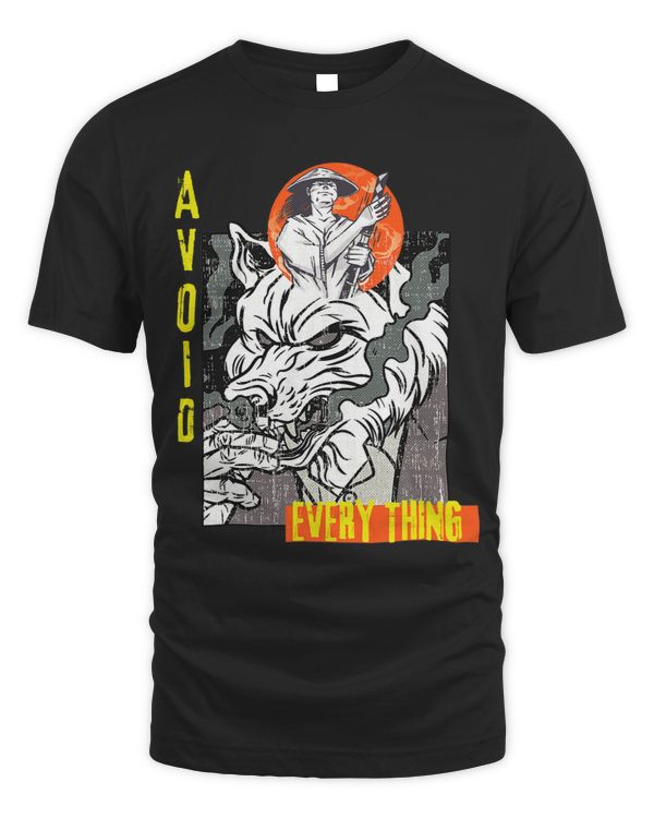 Samurai Wolf Avoid Everything Men Women Urban Streetwear