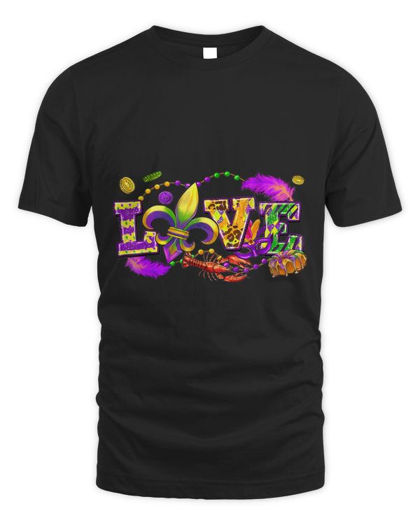 Retro I Love Mardi Gras Carnival Fleur Cute De Lis Parade