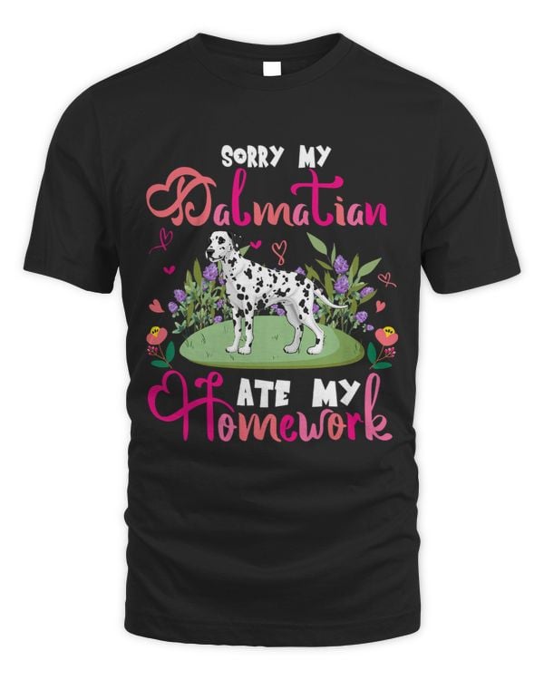 Sorry My Dalmatian Ate My Homework Floral Dog Cute Student