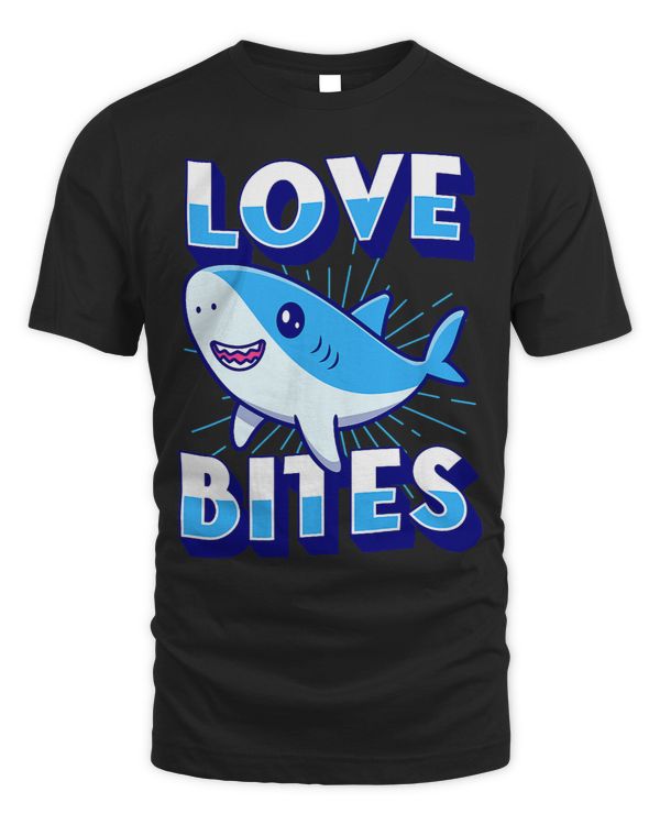 Love Bites Funny Anti Valentines Day Pun Joke Shark Lovers