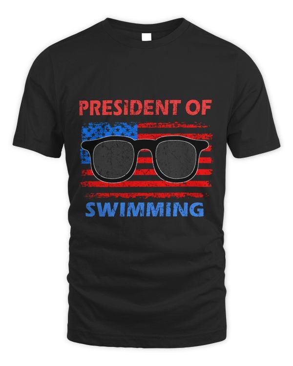 President of Swimming Retro America Flag Sunglasses 1