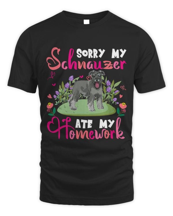 Sorry My Schnauzer Ate My Homework Floral Dog Cute Student