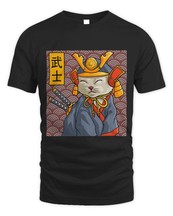 Retro Ninja Cat Anime Kawaii Samurai Japanese Cat Catzilla