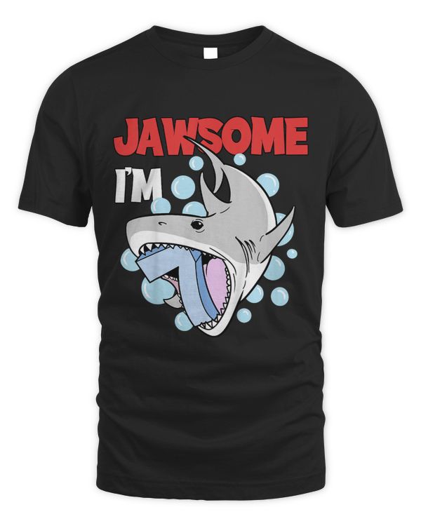 Kids Jawsome Im 7 Shark Childrens Birthday
