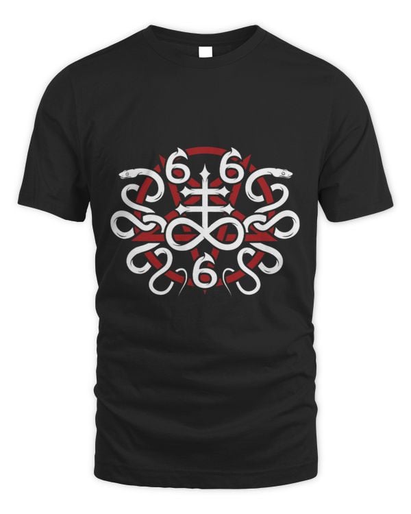 Leviathan Cross with Snakes Pentagram and Satanic 666