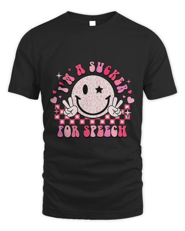 Sucker For Speech Therapy Pathologist Valentines Day Groovy