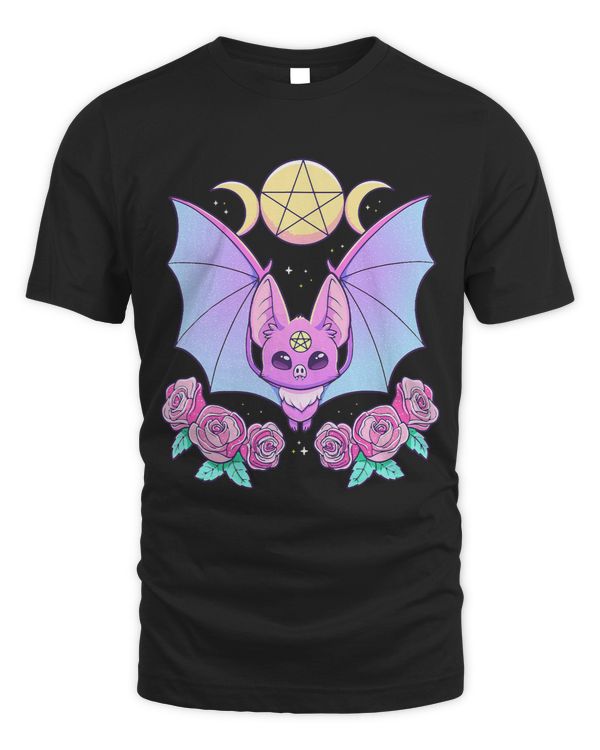 Pastel Goth Cute Creepy Bat Crescent Moon Kawaii Emo Nu Goth