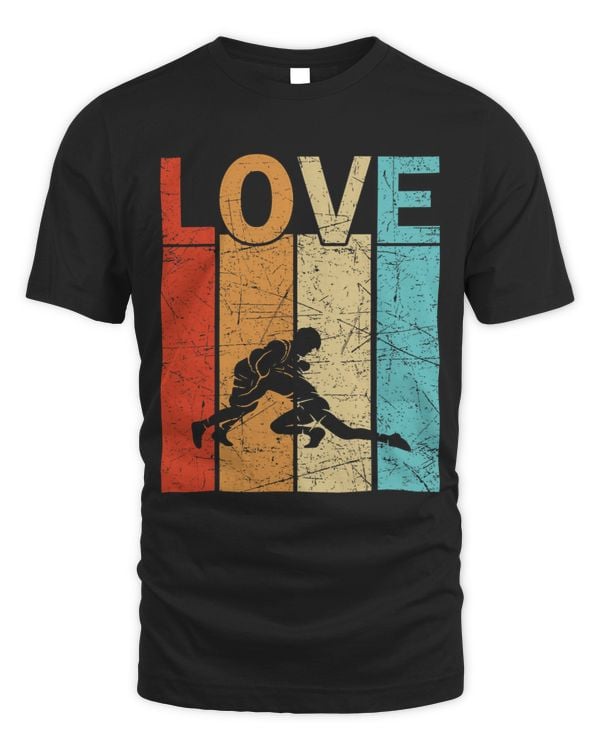 Love Wrestling Retro 70s Graphic Distressed Wrestling Lover