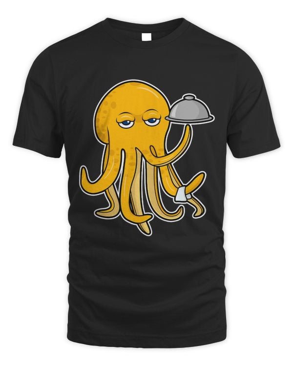 Octopus Cook Chef hat Platter