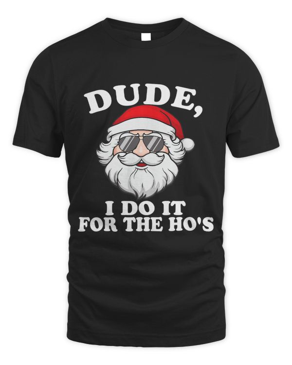 I Do It For The Hos Funny Adult Humor Christmas Santa 397