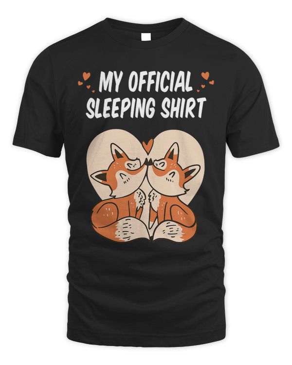 official sleep shirt two foxes cuddling