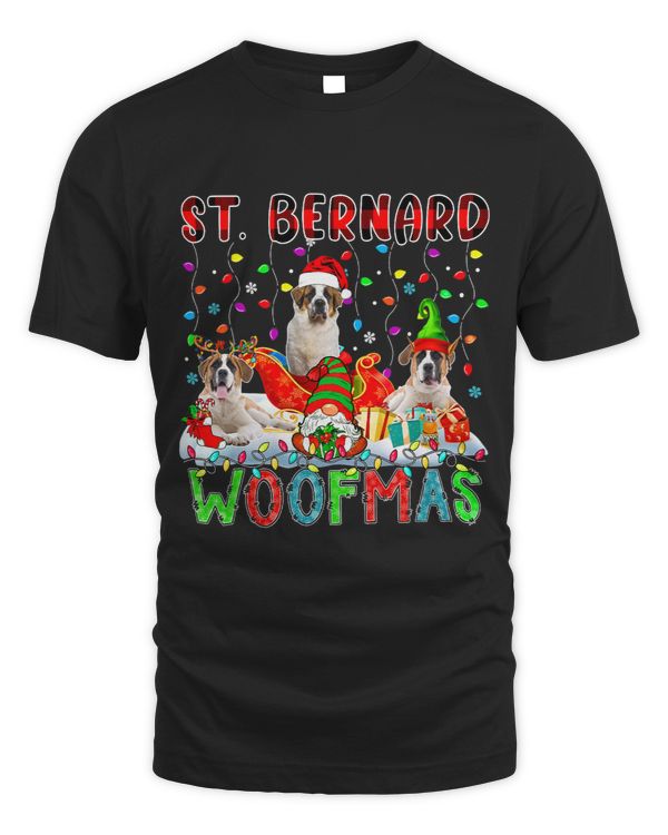 St. Bernard Xmas Woof Santa Reindeer Elf St. Bernards Gnome