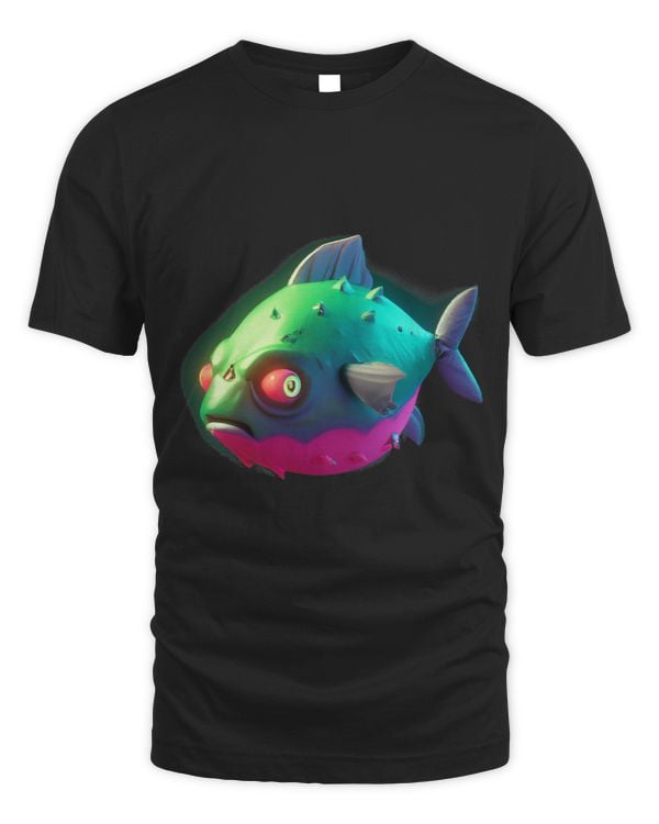 An Artistic Fish From The Depths Of The Sea In GreenPurple