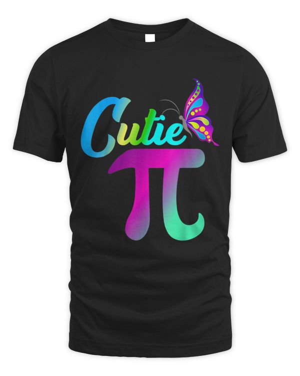 Pi Day Funny Cute Cutie Pi Pretty Math Butterfly Girls Pi T-Shirt