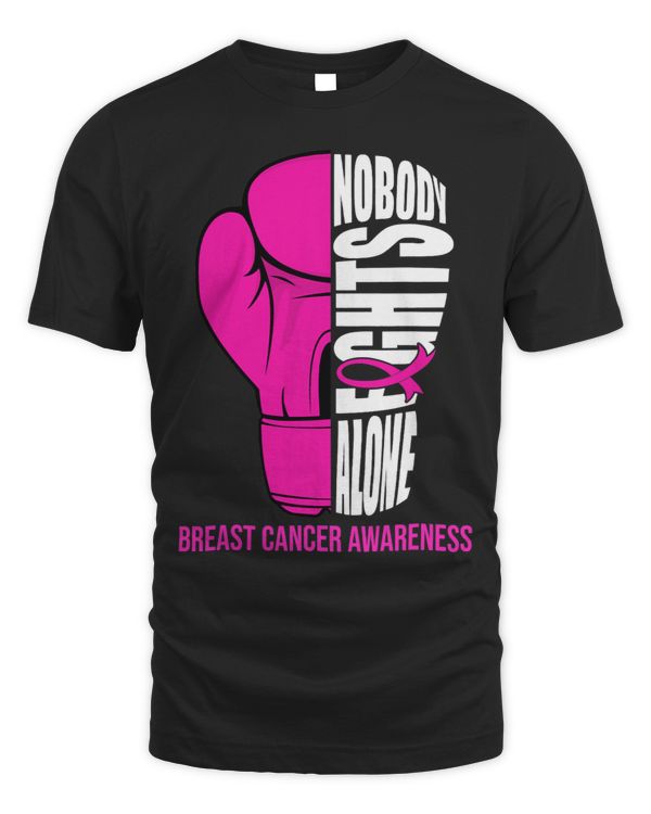 Boxing Gloves Nobody Fights Alone Breast Cancer Awareness