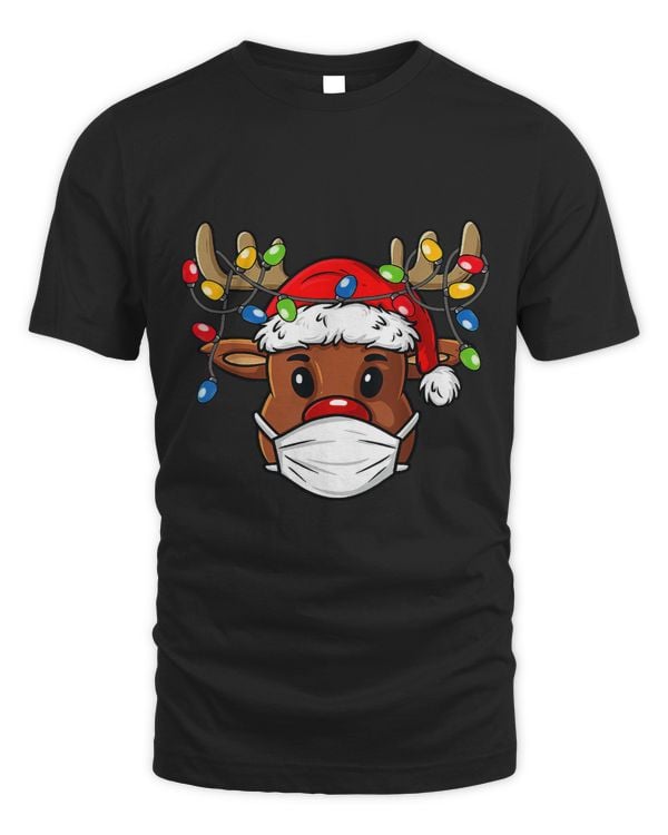 Reindeer In Face Mask Funny Xmas Merry Christmas 2022 466