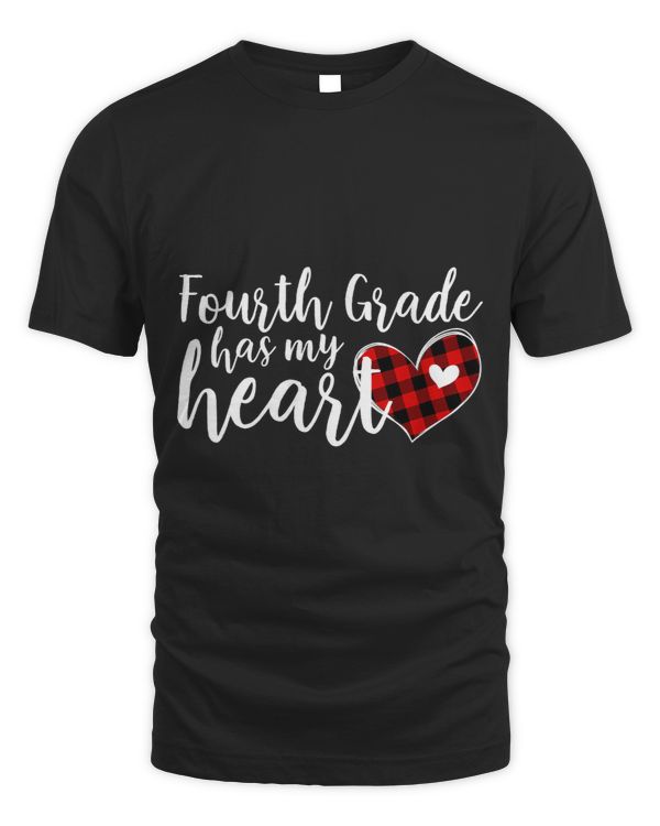 Buffalo Plaid Fourth Grade Has My Heart Teacher Valentines