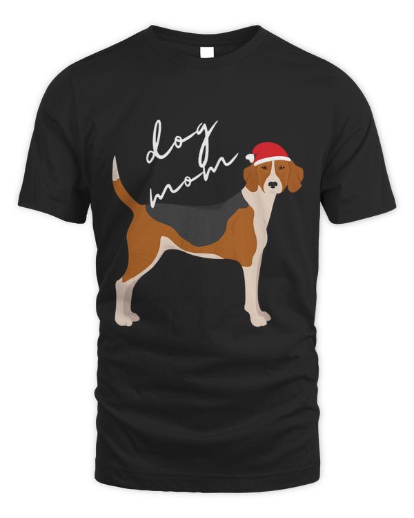 Black White Tan English Foxhound Dog Mom Christmas