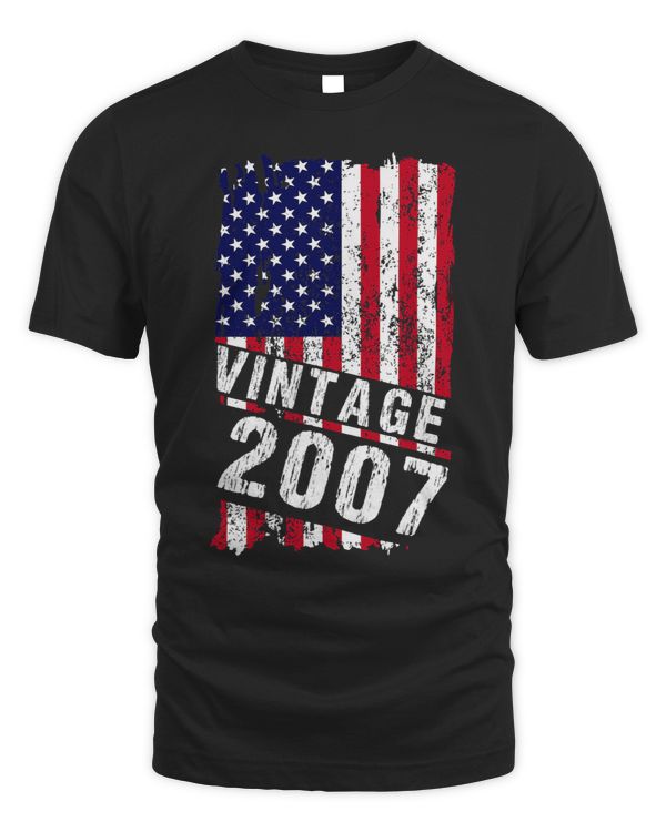 16 Years Old Vintage 2007 American Flag 16th Birthday Gift