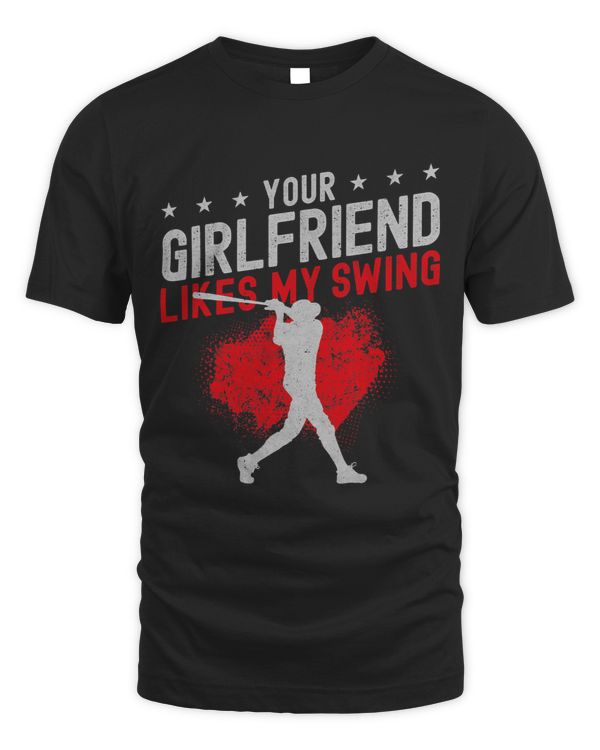 Baseball Fan Batter Vintage Your Girlfriend Likes My Swing