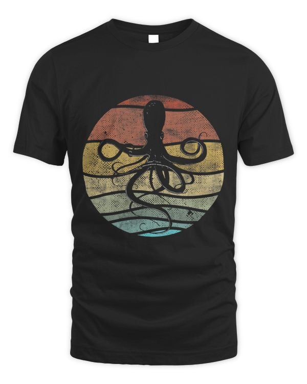 Retro Vintage Japanese Octopus Release the Kraken Sun