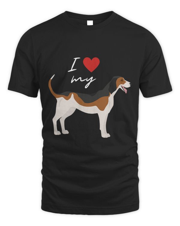 I Love My Black White Tan American Foxhound Dog Lover