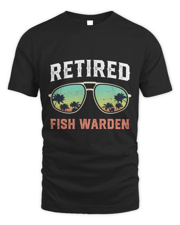 funny retired Fish Warden Beach Palm Tree Sunglasses