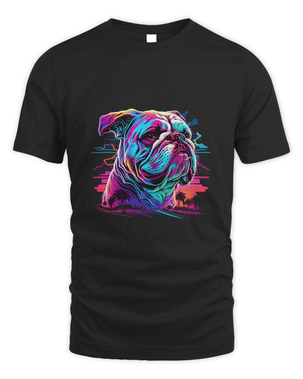 Bulldogs 80s Synthwave Vintage Aesthetic