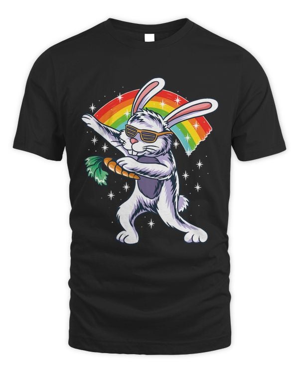 Bunny Dabbing Wearing Glasses and Carrying Carrots