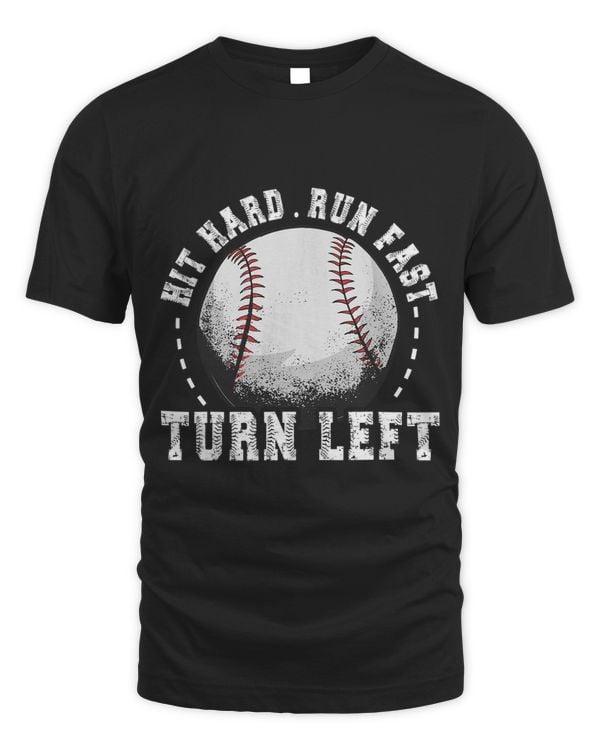 Hit Hard Run Fast Turn Left Baseball Player