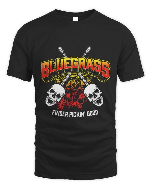 Bluegrass Finger Picking Good Skull Banjo Vintage Rock
