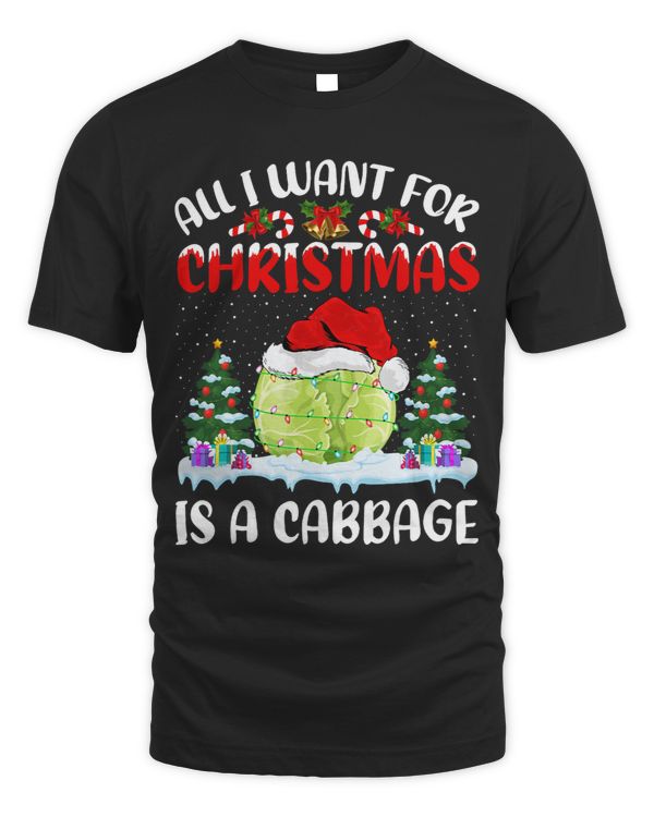 Funny Santa Hat All I Want For Christmas Is A Cabbage