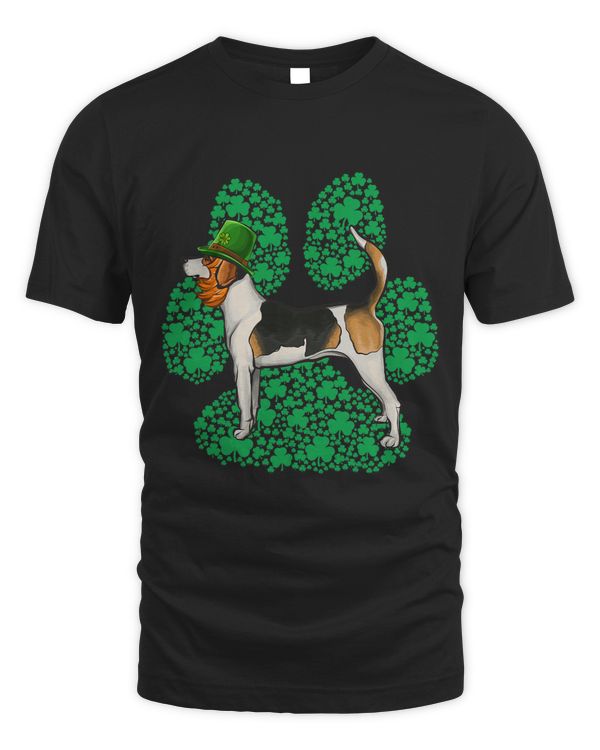 Leprechaun English Foxhound St Patricks Day Shamrock Paw