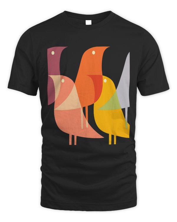 Bird Print Art Deco 60s Style Minimal Hippy Retro Cool