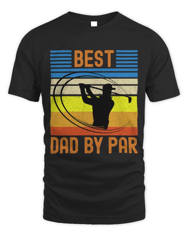 Best Dad By Par Vintage Retro Golf Lover Fathers Day