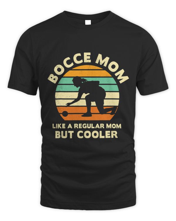Bocce sports funny MOM retro sunset art mixed