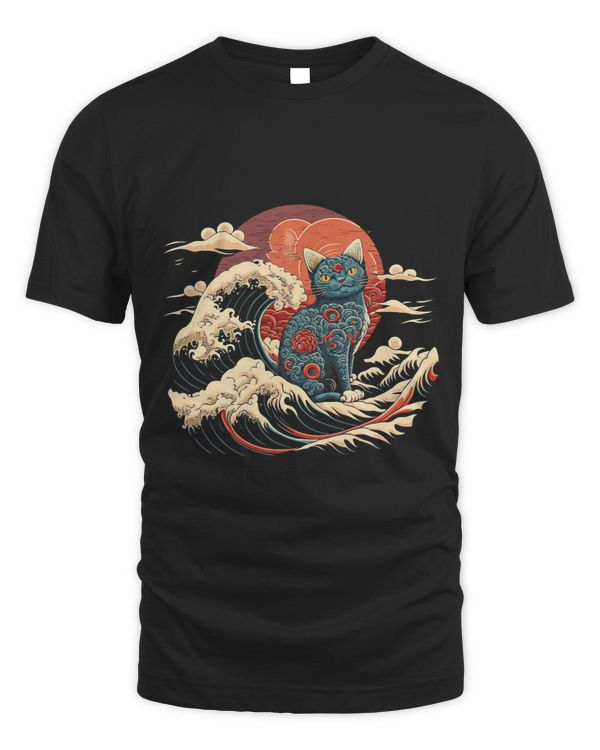 Surrealism Japanese Painting Angry Cat 1
