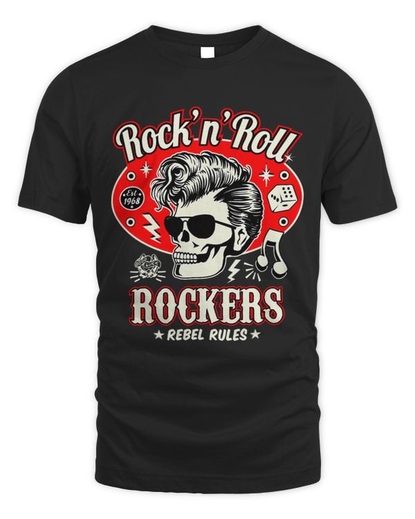 Rockabilly Skull Tees Psychobilly Rock and Roll Gifts Rocker