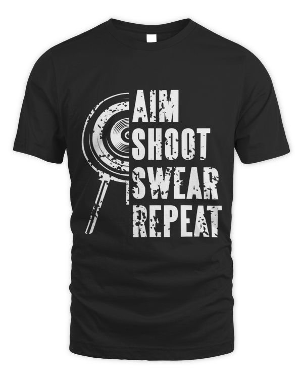 Aim Shoot Swear Repeat Cool Vintage ARCHERY Present
