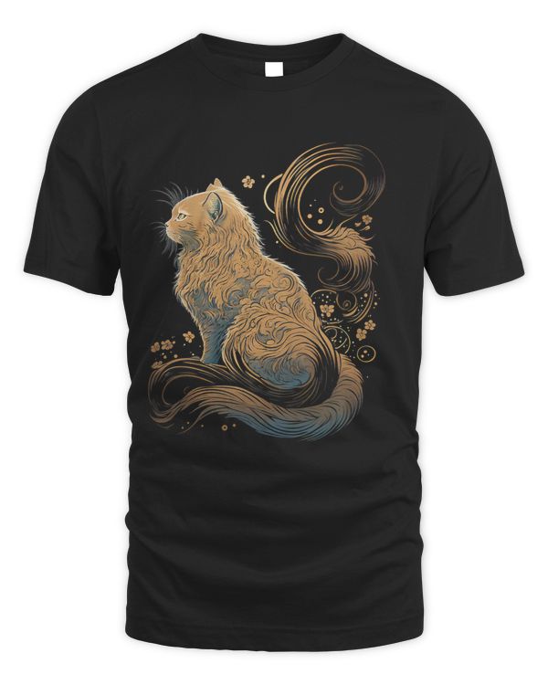 Surrealism Japanese Painting Asian Semilong hair cat