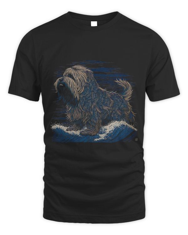 Surrealism Japanese Painting Briard dog