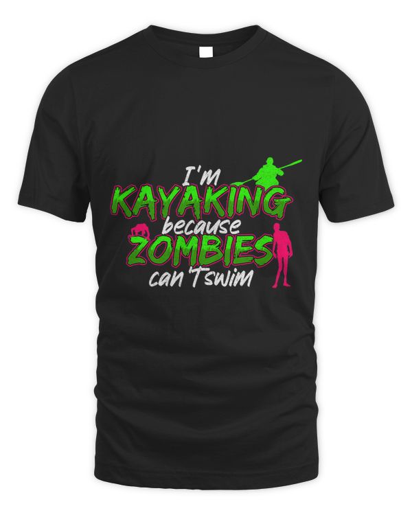 Kayak Kayaking Funny Zombies Halloween Kayaker