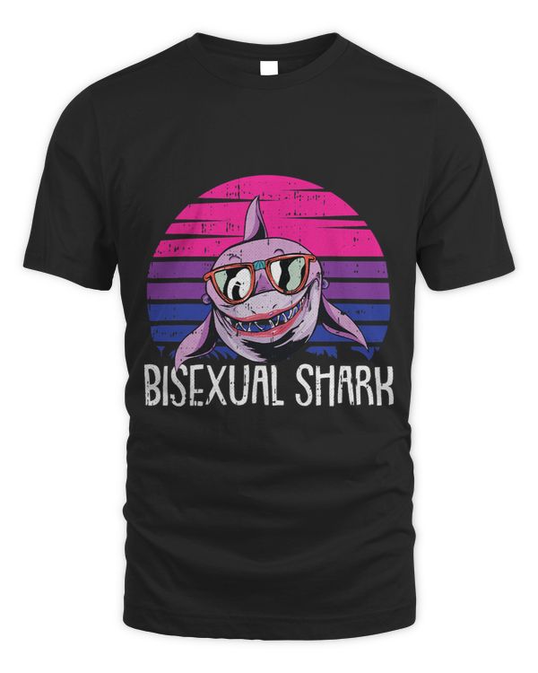 Shark Bi sexual Pride Retro Ocean Animal LGBT Q Proud Ally