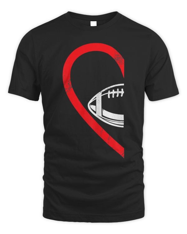 Half Heart American Football Left Hand Side Couple Gameday