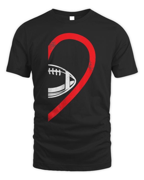 Half Heart American Football Right Hand Side Couple Gameday 3