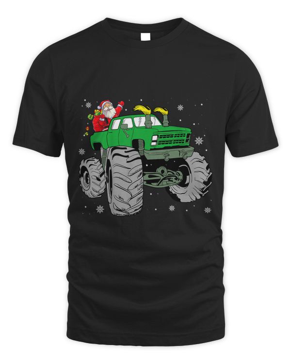 Christmas Tee Boys Men Santa Driving Xmas Truck Pajamas