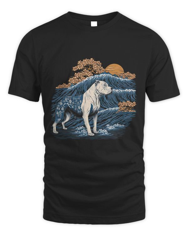 Surrealism Japanese Painting Dogo Argentino Dog