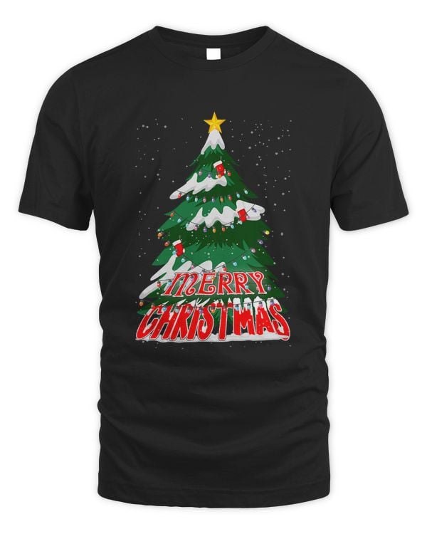 Merry Christmas Design With Tree And Lights 337