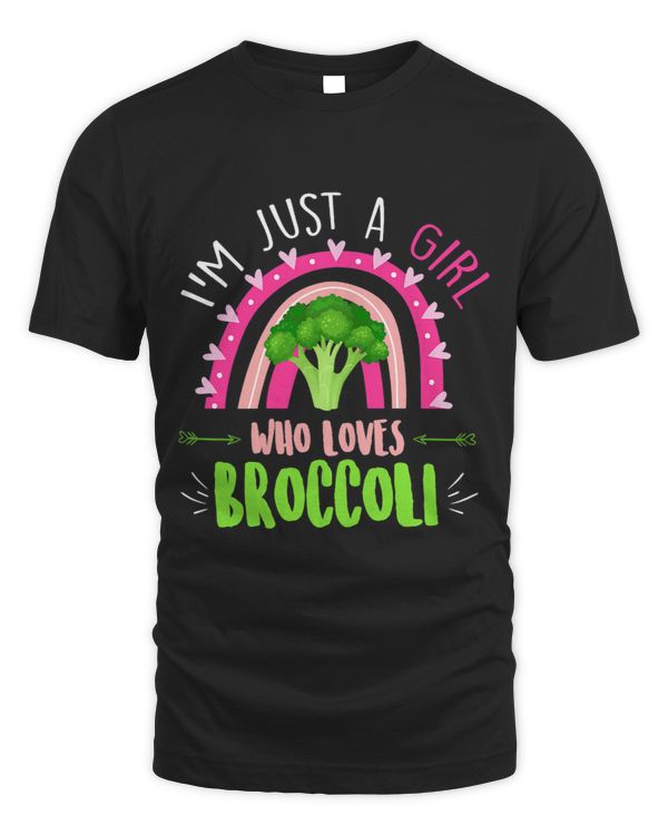 Funny Broccoli Lover Girl Rainbow Broccoli Vegan