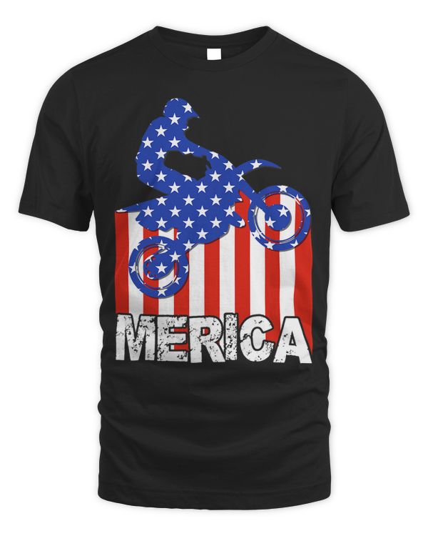Funny Vintage American Flag Motorcross Merica Dirt Bike Kids